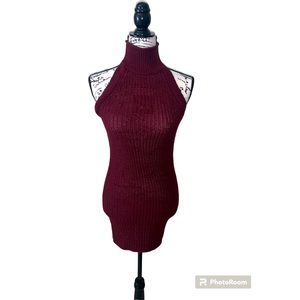 Charlotte Russe body con sweater dress . Mock turtle neck , T -back . Knit . S